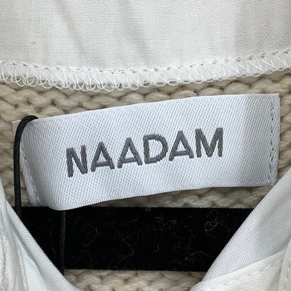 NEW! NAADAM Size Small Cashmere Mixed Media Sleeveless Dress Sand $445 msrp J6-6 - Picture 4 of 12